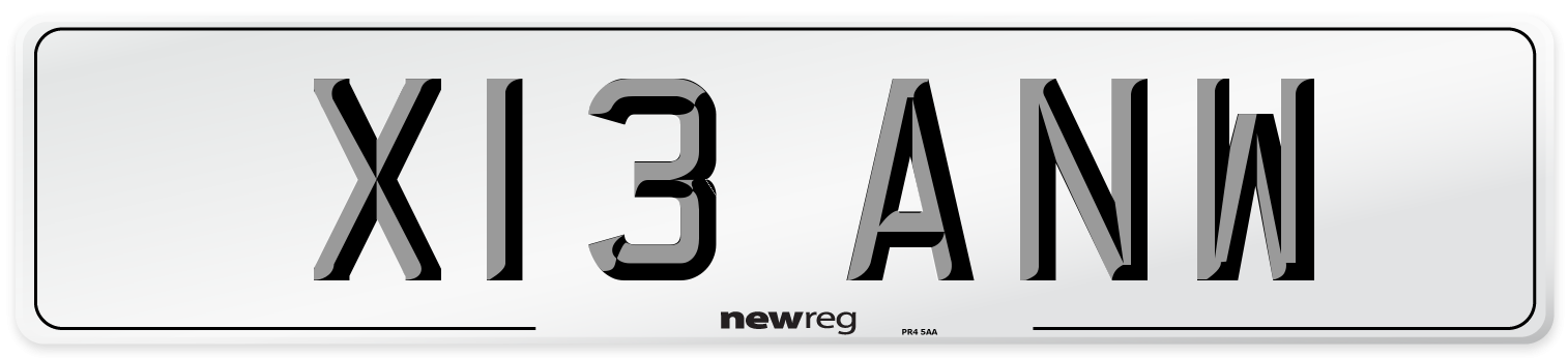 X13 ANW Number Plate from New Reg